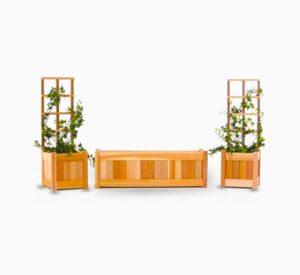 Handmade Dewall Planter Set, Set of 3 Wooden Plants For Climbes and Veggies